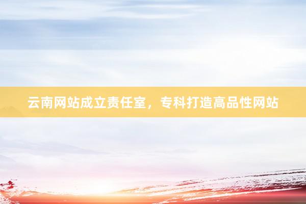 云南网站成立责任室，专科打造高品性网站